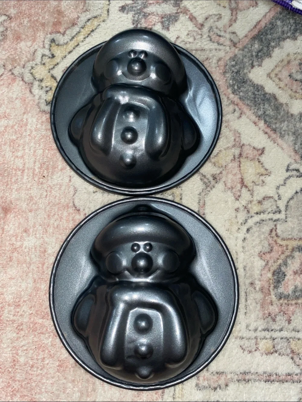 Lot of 6 Vintage Kaiser Christmas Collection Mini Baking Pans Snowman Tree Bells